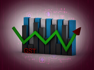3d rendering Stock market online business concept. business Graph 
