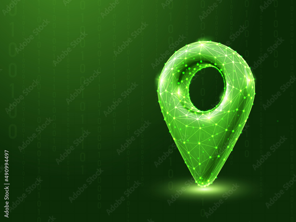 Poster 2d rendering red map pointer