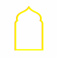 islamic yellow flat icon isolated