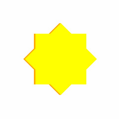 islamic yellow flat icon isolated