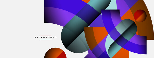 Obraz premium Geometric abstract background. Round shapes, circles, lines composition for wallpaper banner background or landing page