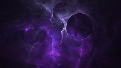 Abstract chaotic violet shapes. Fantasy light background. Digital fractal art. 3d rendering.