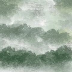 Illustration of a mountain covered with trees