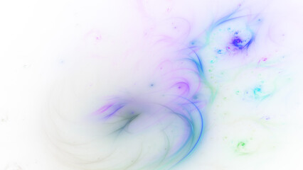 Abstract colorful green and blue fiery shapes. Fantasy light background. Digital fractal art. 3d rendering.
