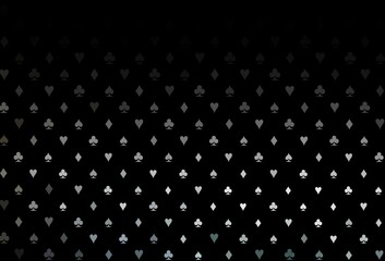 Dark black vector template with poker symbols.