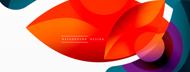 Creative geometric wallpaper. Minimal abstract background. Circle wave and round shapes composition vector illustration for wallpaper banner background or landing page