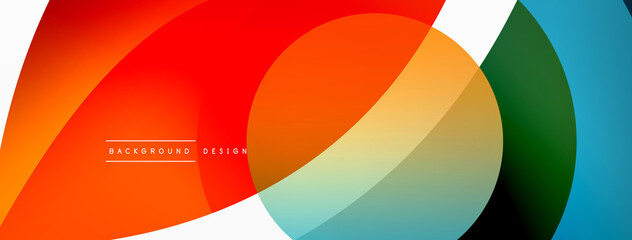 Fototapeta premium Creative geometric wallpaper. Minimal abstract background. Circle wave and round shapes composition vector illustration for wallpaper banner background or landing page