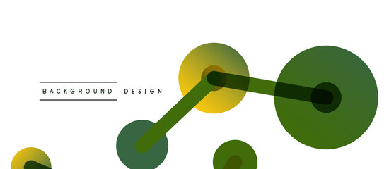 Line points connections geometric abstract background. Circles connected by lines. Trendy techno business template for wallpaper, banner, background or landing
