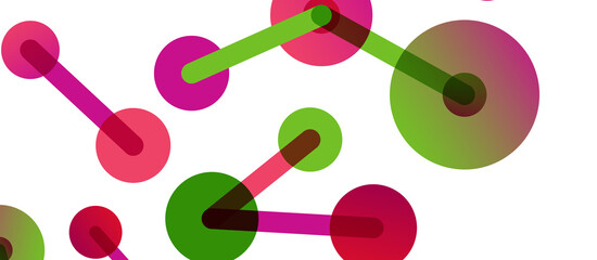 Abstract background. Round dots connected by lines. Trendy techno business template for wallpaper, banner, background or landing