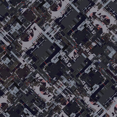 science fiction wrap around pattern seamless loop computer tileable technology background 3D illustration