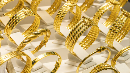 gold bracelet background, close up