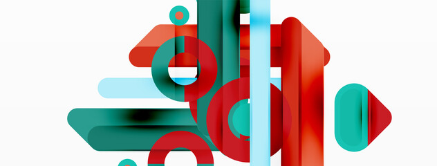 Creative geometric wallpaper. Minimal lines and circles background