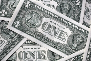 Reverse of one USA dollar bill 