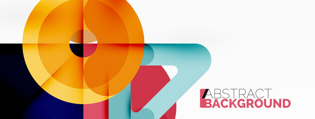 Obraz premium Creative geometric wallpaper. Circles, lines background. Business template for wallpaper, banner, background or landing