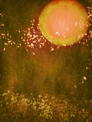 和風なイラスト　月　暖色