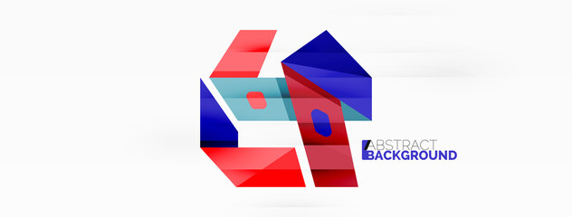 Creative geometric wallpaper. Abstract ribbon style line composition. Techno business template for wallpaper, banner, background or landing