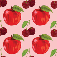 hand draw fruits seamless background pattern