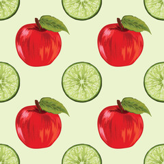 hand draw fruits seamless background pattern
