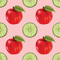 hand draw fruits seamless background pattern