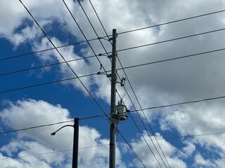 power lines in the sky