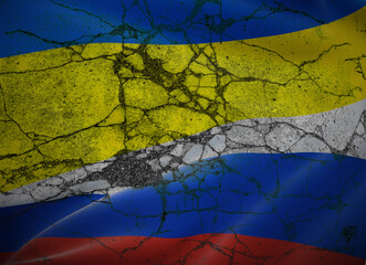 Diplomatic relations between russia vs lithuania. a flag of the two countries.