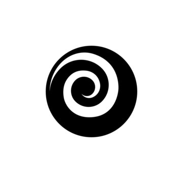 Circle spiral Koru Maori symbol vector isolated on white