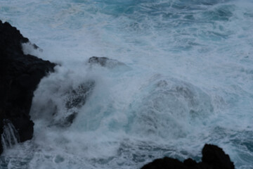 Wellen Lava Porto Moniz Madeira Portugal