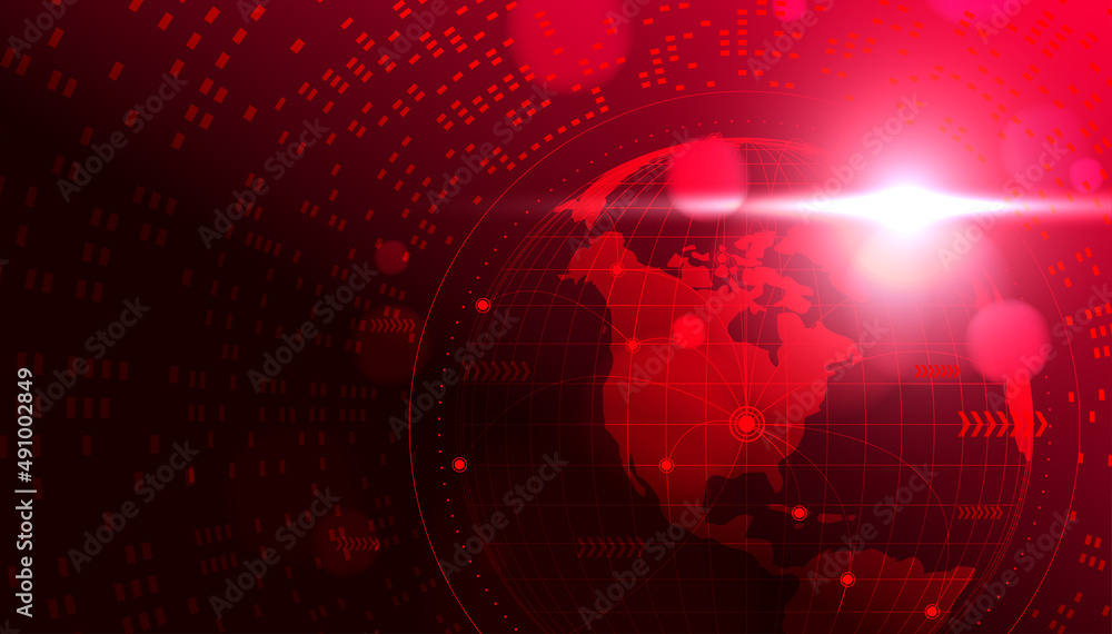 Poster global network digital technology connection concept. futuristic globalization modern background.
