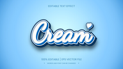 cream white in blue text effect