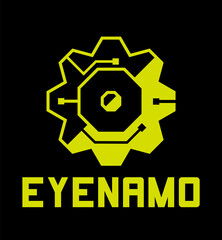 gear eye manufacturing logo, factory logo