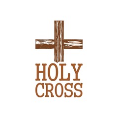 Holy Cross icon. Religious cross sign isolated on white background