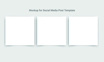Mockup design for social media post template, blank Post Mockup, Vector