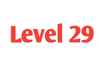 Level 29 sign in Red isolated on white background, 3d illustration.