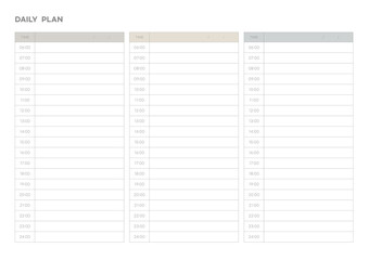 Note, scheduler, diary, calendar planner document template illustration. daily plan form.