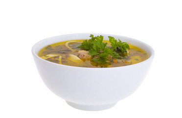 chicken soup isolated