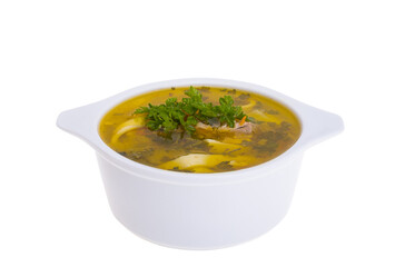 chicken soup isolated