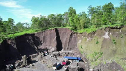 Sand Mining Trucks on Mount Merapi, Yogyakarta
