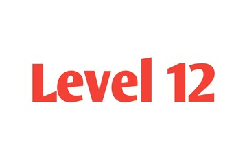 Level 12 sign in Red isolated on white background, 3d illustration