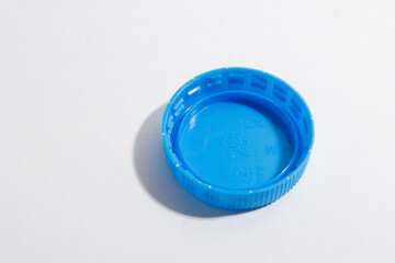 blue round plastic water bottle cap