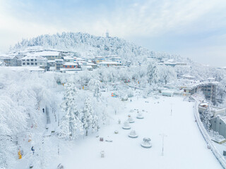 Fototapeta na wymiar Winter snow scene in Lushan 5A Scenic Area, Jiujiang City, Jiangxi Province