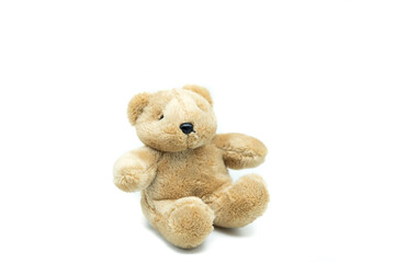Cute Teddy Bear doll. Isolated on white background