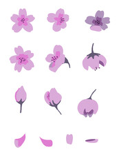 봄 벚꽃 꽃 아이콘 일러스트 벡터 소스 디자인