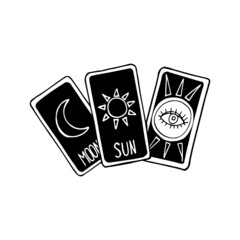 Tarot cards. Wicca and pagan tradition. Hand drawn vector element - 491009680