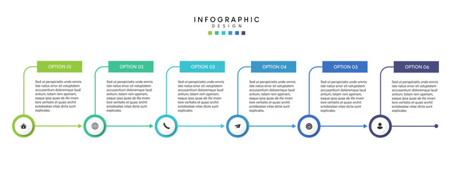Steps business data visualization timeline process infographic template design with icons