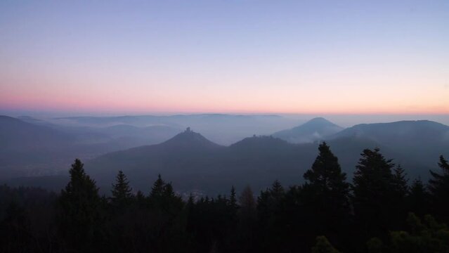 Three castels at sunrise Landscape