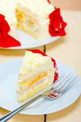 whipped cream mango cake