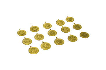 gold coin on isolated white background