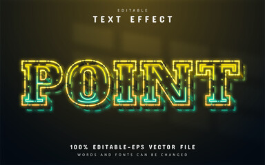 Point yellow neon style text effect
