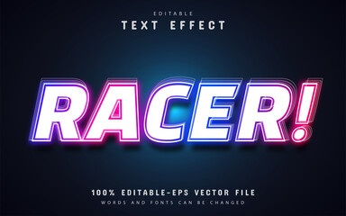 Racer neon text effect