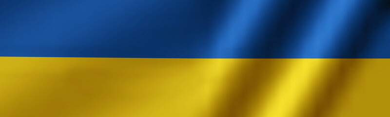ukranian ukraine long flag space for your text - 3d rendering